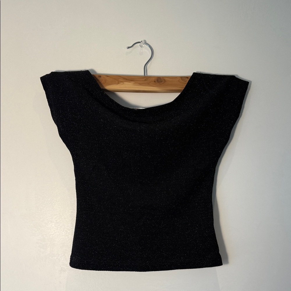 Sparkly Black Going Out Top